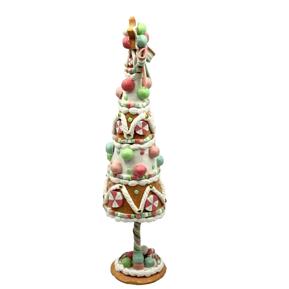 Whimsical Peppermint Candy Gingerbread Decor 14.5